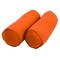 20-inch by 8-inch Double-corded Solid Twill Bolster Pillows with Inserts (Set of 2) - Tangerine Dream